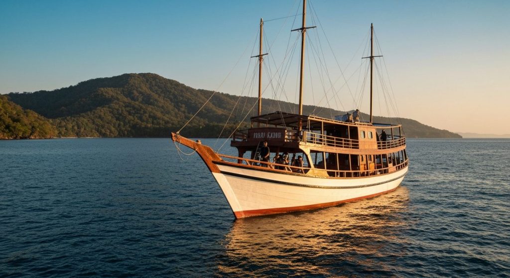dive phinisi komodo how to prepare — Photorealistic editorial travel photograph relevant to: The exact-match planning an