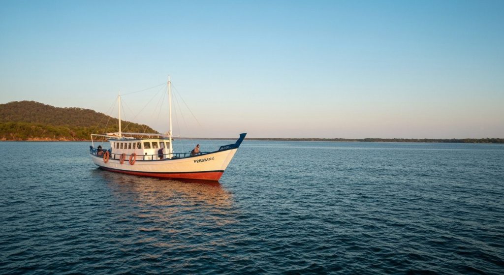 2d1n phinisi trip komodo itinerary — Photorealistic editorial travel photograph relevant to: The exact-match planning an