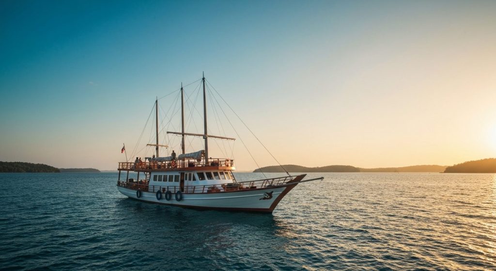 luxury phinisi komodo charter — Photorealistic editorial travel photograph relevant to: The exact-match planning and dir