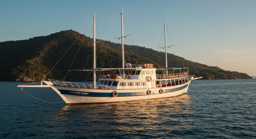private phinisi charter komodo — Photorealistic editorial travel photograph relevant to: The exact-match planning and di