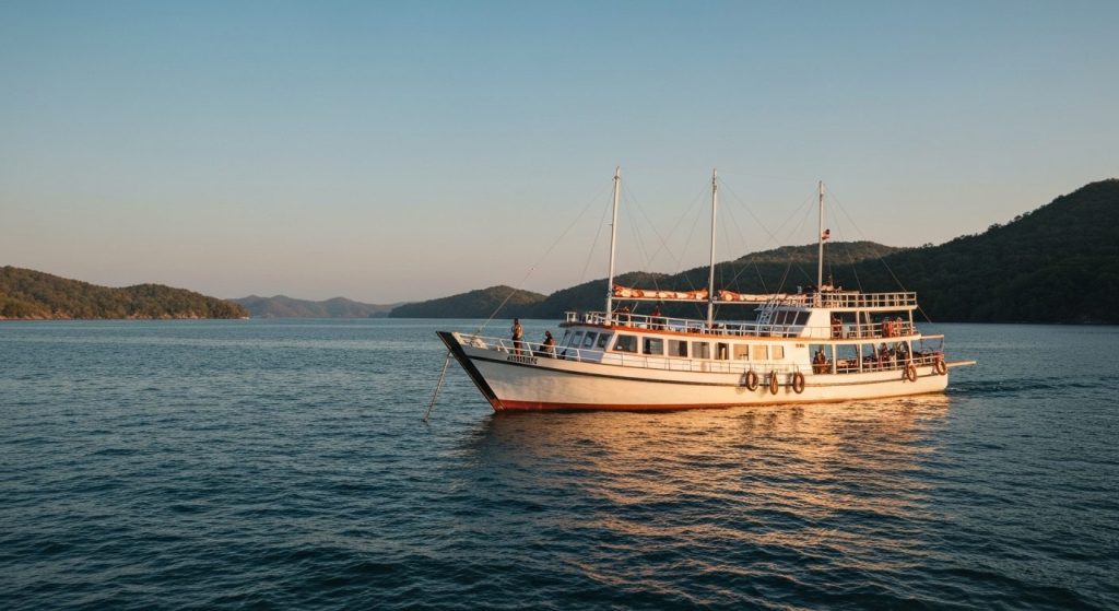 komodo phinisi 2d1n trip — Photorealistic editorial travel photograph relevant to: The exact-match planning and direct-b