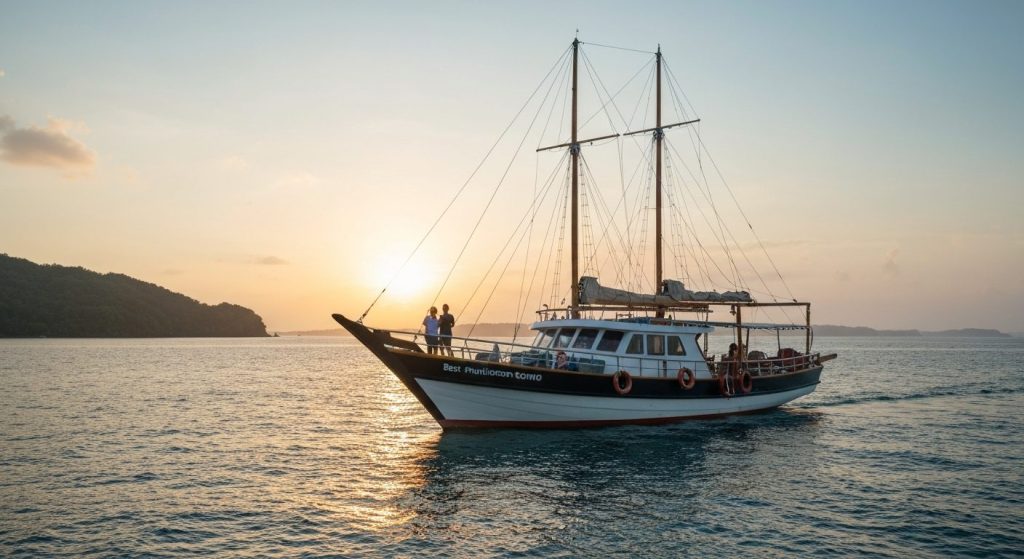 best phinisi operator komodo — Photorealistic editorial travel photograph relevant to: The exact-match planning and dire