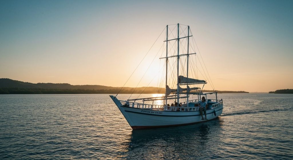is komodo phinisi trip worth it — Photorealistic editorial travel photograph relevant to: The exact-match planning and d